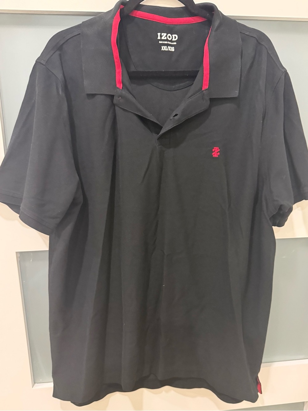 Izod Black Polo with Red Accents